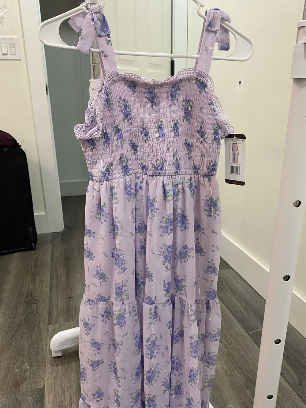 Rare Editions Lavender Floral Maxi Dress for Girls
